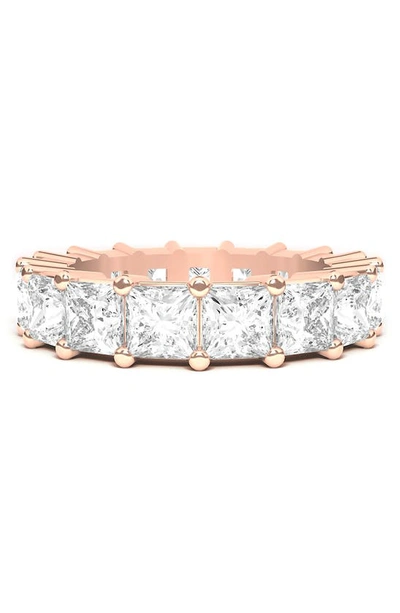 Hautecarat Lab Created Diamond Eternity Ring In 18k Rose Gold