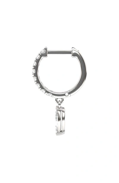 Shop Hautecarat Lab Created Diamond Drop Huggie Hoop Earrings In 18k White Gold