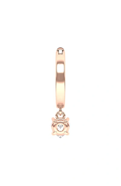 Hautecarat Lab Created Diamond Drop Huggie Hoop Earrings In 18k Rose Gold
