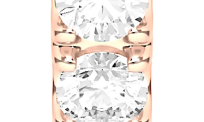 Hautecarat Lab Created Diamond Drop Huggie Hoop Earrings In 18k Rose Gold