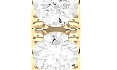 Hautecarat Lab Created Diamond Drop Huggie Hoop Earrings In 18k Yellow Gold
