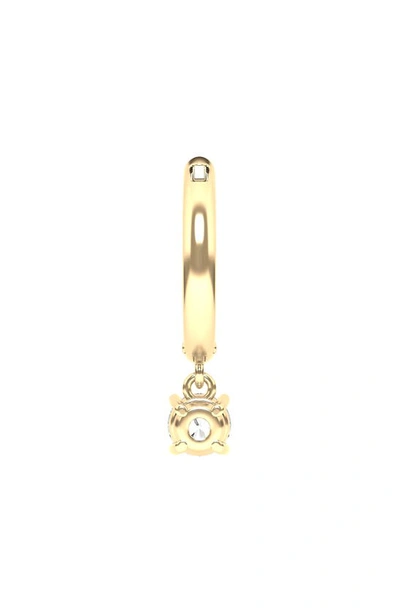 Hautecarat Lab Created Diamond Drop Huggie Hoop Earrings In 18k Yellow Gold