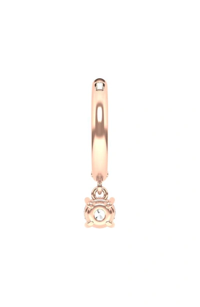 Hautecarat Lab Created Diamond Drop Huggie Hoop Earrings In 18k Rose Gold