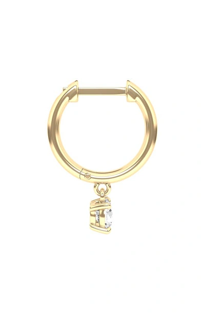 Hautecarat Lab Created Diamond Drop Huggie Hoop Earrings In 18k Yellow Gold