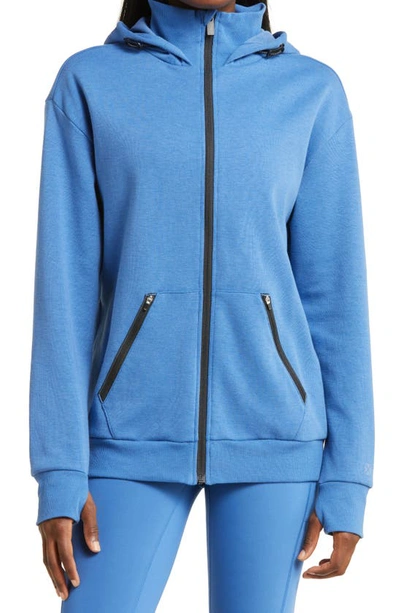 Shop Tomboyx Constant Zip Hoodie In Chrome Blue