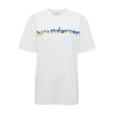 Shop Jw Anderson Run Hany - Logo Motif T-shirt In White