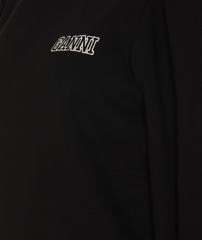 Shop Ganni Logo Sweatshirt In Black