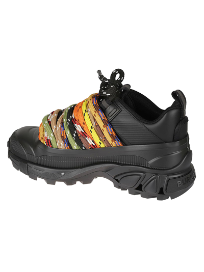 Shop Burberry Arthur Low Top Sneakers In Black/multicolor