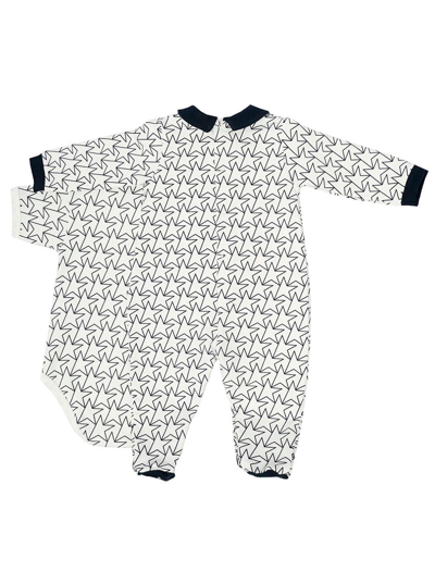 Shop Golden Goose Star Baby White And Blue Cotton Coordinated Suit Baby Boy  Kids
