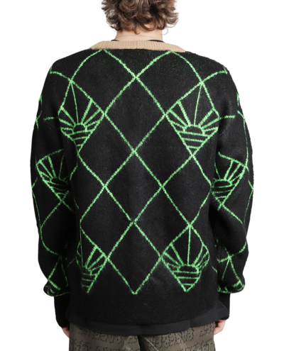 Paccbet Abstract-pattern Knit Cardigan In Black