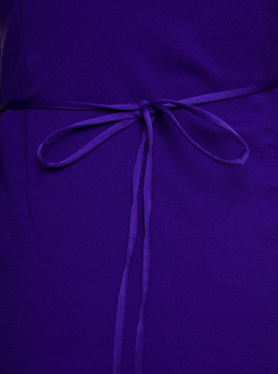 Shop The Andamane Jade Mini Wrap Mini Dress Crepe Satin In Violet