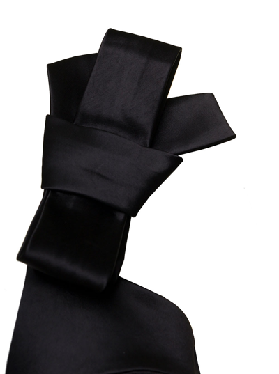 Shop Jil Sander Satin Sleeveless Midi Dress In Black