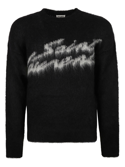 Shop Saint Laurent 90s Sweater In Black/natural