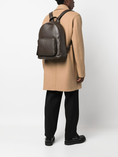 Shop Doucal's Tumbled Leather Backpack In Brown