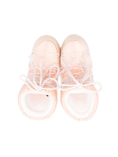 Shop Moon Boot Icon Logo-tape Snow Boots In Pink