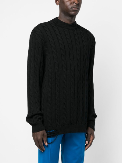 Shop A Better Mistake Cable-knit Jumper In Black