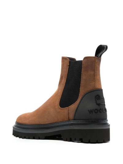 Shop Woolrich Suede Ankle Boots In Brown