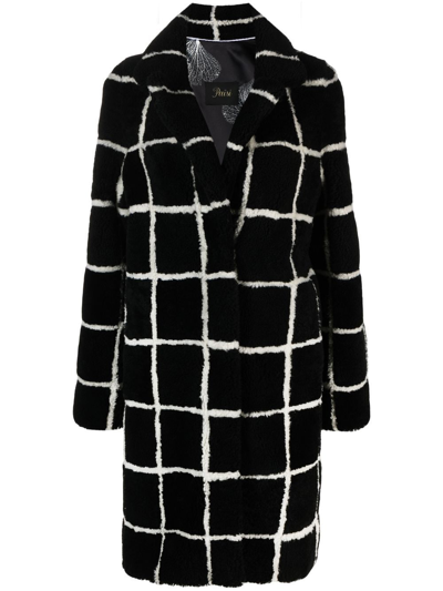 Shop V:pm Atelier X Paisi Checked Shearling Coat In Black