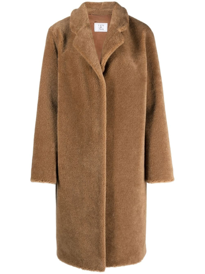 Shop V:pm Atelier X Paisi Single-breasted Shearling Coat In Brown