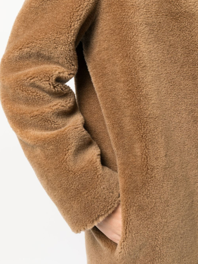 Shop V:pm Atelier X Paisi Single-breasted Shearling Coat In Brown