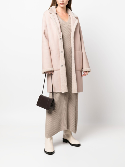 Shop V:pm Atelier X Paisi Reversible Shearling Coat In Pink
