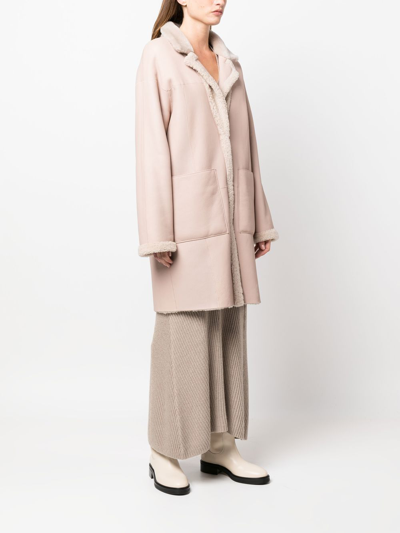 Shop V:pm Atelier X Paisi Reversible Shearling Coat In Pink