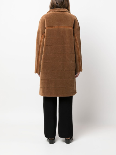 Shop V:pm Atelier X Paisi High-neck Shearling Coat In Brown