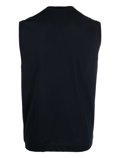 Goes Botanical Sleeveless Knitted Jumper In Blue