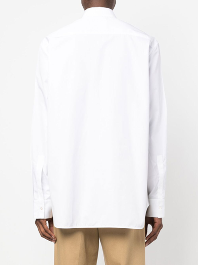 Shop Jil Sander Long-sleeve Button-up Shirt In White