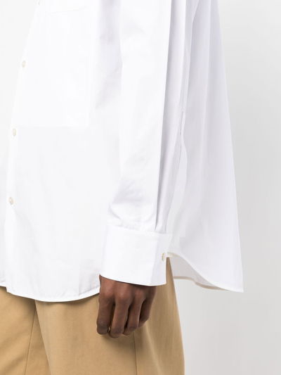 Shop Jil Sander Long-sleeve Button-up Shirt In White