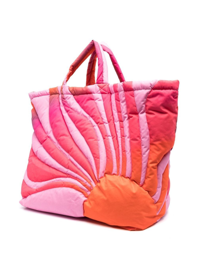 Erl Unisex Sunset Puffer Bag Woven In Pink