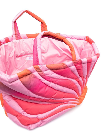 Erl Unisex Sunset Puffer Bag Woven In Pink