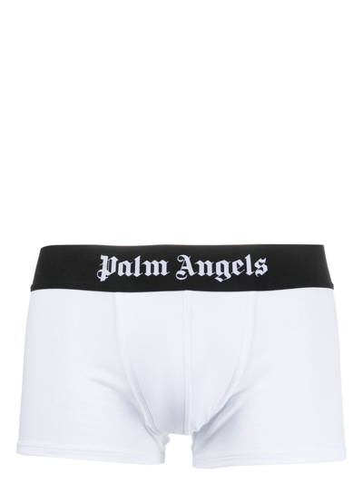 Shop Palm Angels Classic Logo-waistband Boxers In White