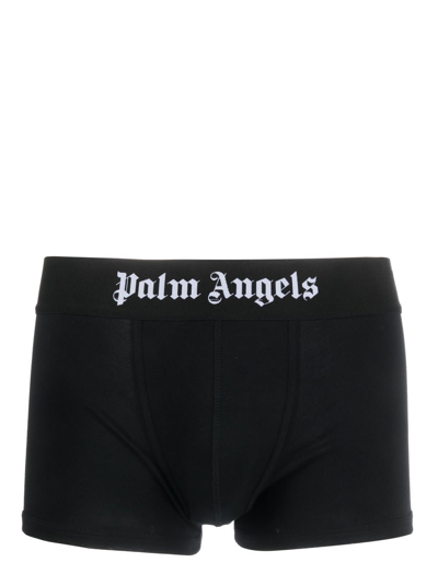 Shop Palm Angels Classic Logo-waistband Boxers Set In Black