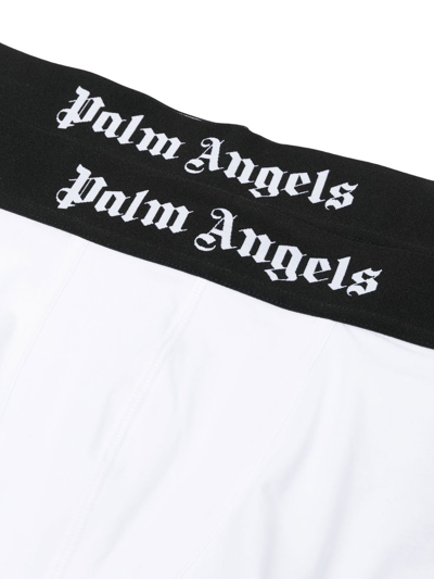 Shop Palm Angels Classic Logo-waistband Boxers In White
