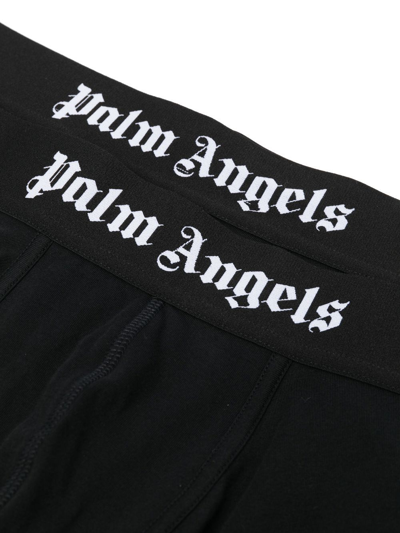 Shop Palm Angels Classic Logo-waistband Boxers Set In Black