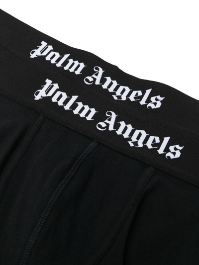 Shop Palm Angels Classic Logo-waistband Boxers Set In Black