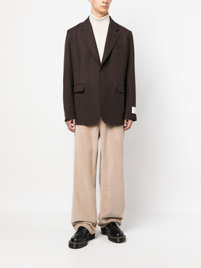 Shop Etudes Studio Corduroy Straight-leg Cut Trousers In Neutrals