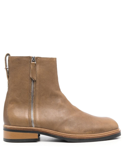 Shop Our Legacy Side-zip Leather Ankle Boots In Brown