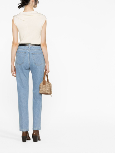 Shop Giuliva Heritage Thedan High-rise Straight Jeans In Blue