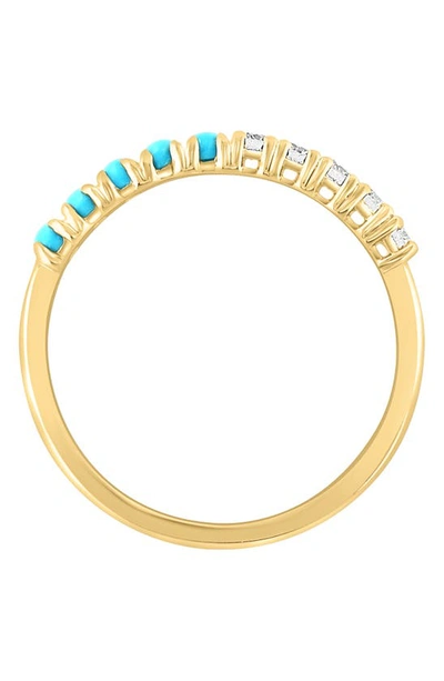 Effy 14k Yellow Gold Diamond Turquoise Ring In Blue