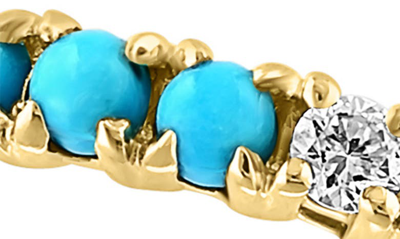Effy 14k Yellow Gold Diamond Turquoise Ring In Blue