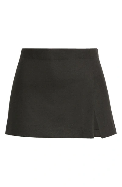 Miaou Micro Front-slit Miniskirt In Black