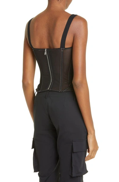 Shop Miaou Deville Sheer Mesh Corset Top In Black