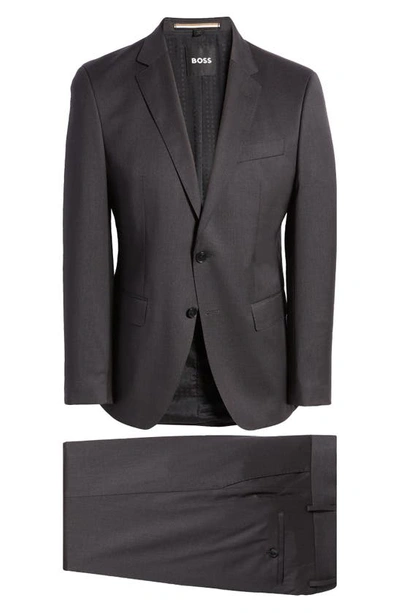Shop Hugo Boss Boss Virgin Wool Suit In Dark Grey