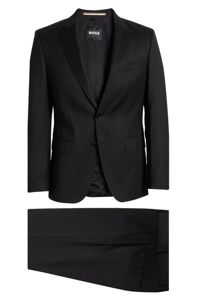 Shop Hugo Boss Boss Virgin Wool Suit In Black