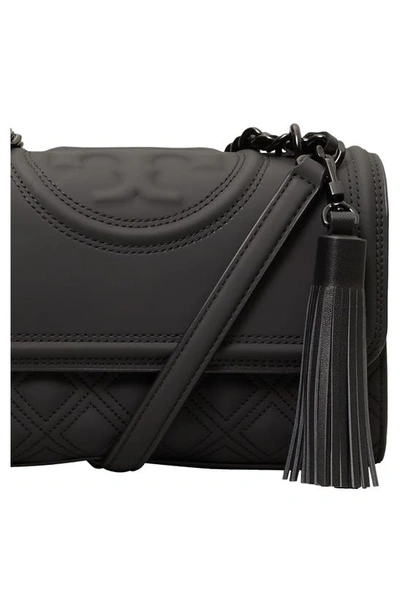 Shop Tory Burch Fleming Matte Small Convertible Shoulder Bag In Black