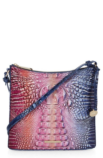Shop Brahmin Katie Croc Embossed Leather Crossbody Bag In Dreamer