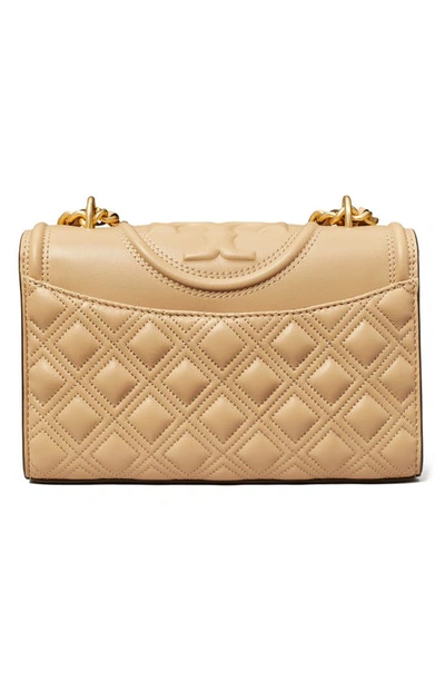 Shop Tory Burch Small Fleming Convertible Leather Shoulder Bag In Desert Dune