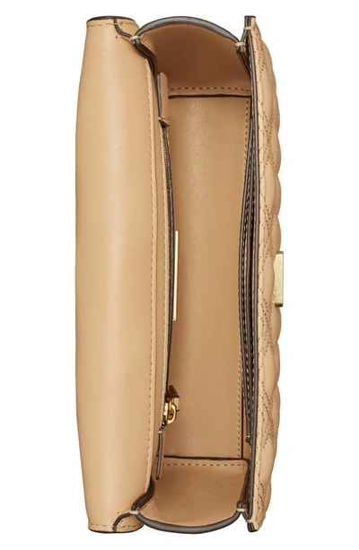 Shop Tory Burch Small Fleming Convertible Leather Shoulder Bag In Desert Dune